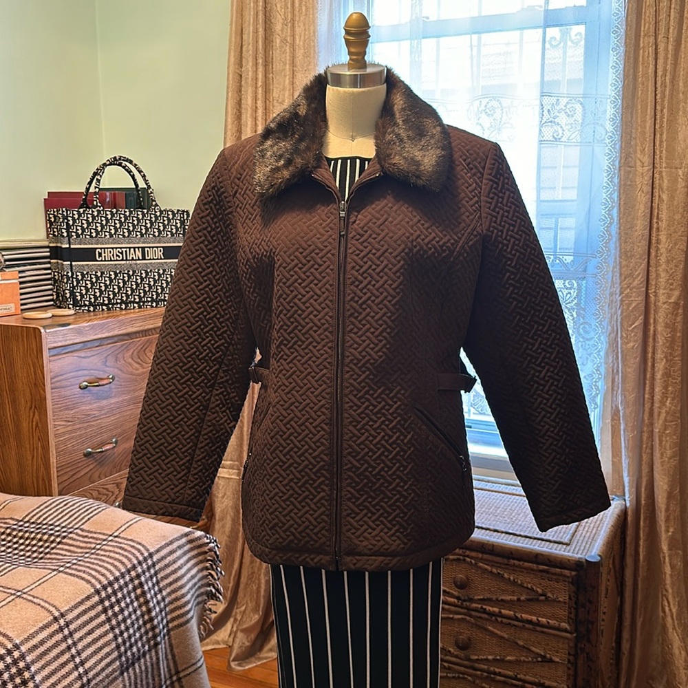 🌺🌺 NWOT GALLERY BROWN JACKET SIZE XL